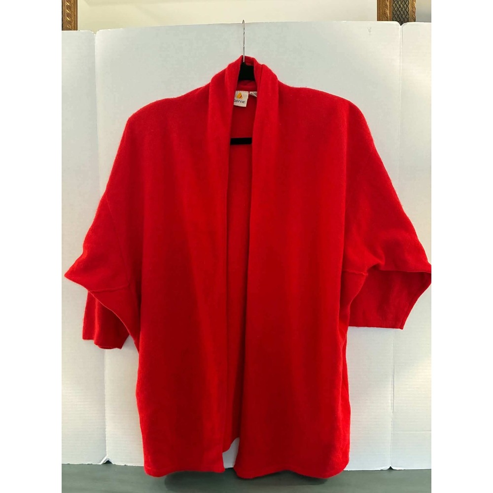 Liz Claiborne Cardigan Womens M Red Vintage Angora Lambswool Batwing Sweater